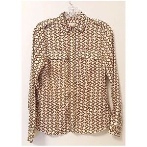 MICHAEL KORS Sz P Gold Chain Button Down Blouse